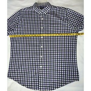 Croft & Barrow Mens Shirt Size XL Button Down Purple Plaid Stretch Short Sleeve